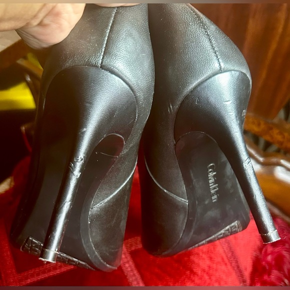 •SALE•Calvin Klein Nastassia Classic Black Leather Heel - Picture 6 of 8